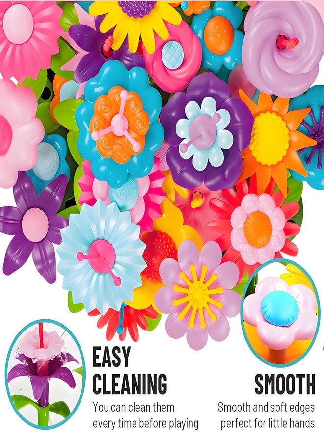 FUNZBO 99pcs Flower Garden Building Toys Set - Spring Toys for 3 4 5 6 7 8 9 Years Old Girls, STEM Montessori Educational Toys for Toddlers Kids,Sorting & Stacking Toy for Birthday Gifts - Image 5